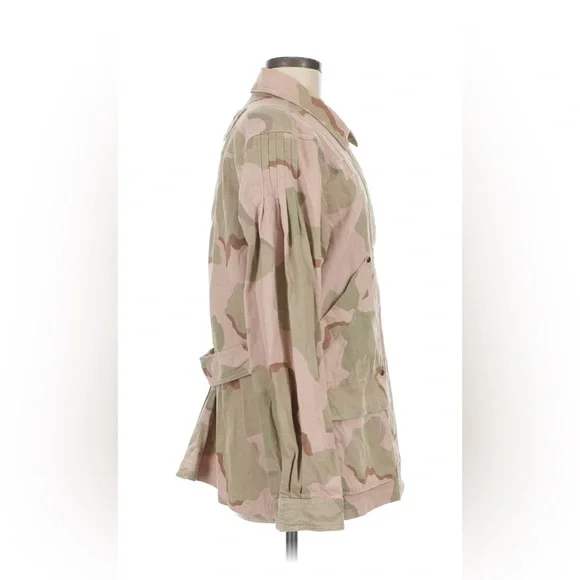Anthropologie Pink and Green Camo Utility Jacket - Picture 7 of 9